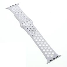  Ih&aring;ligt Silikon Armband Apple Watch 42/44/45/46/49 mm Gr&aring;/Vit - Teknikhallen.se