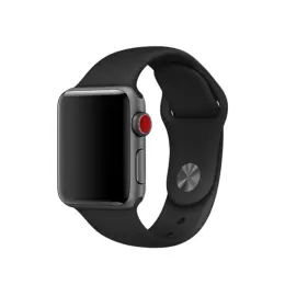  Silikon Armband Apple Watch 42/41/40/38 mm (S/M) - Svart - Teknikhallen.se