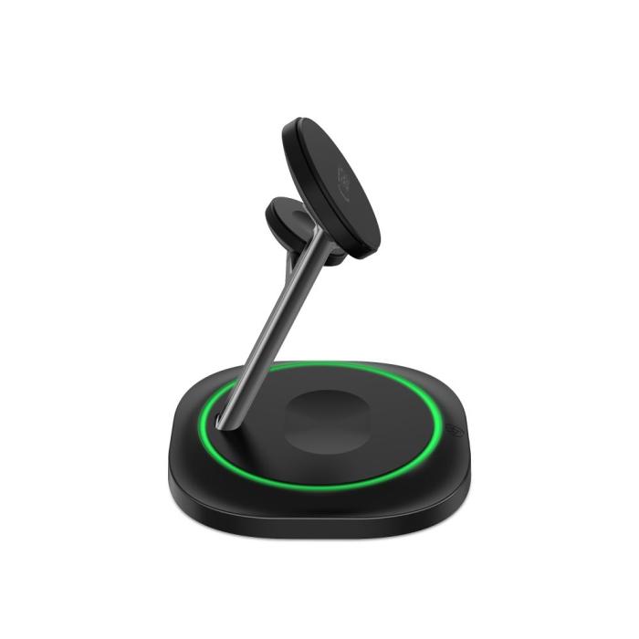 Bild 5, Tech-Protect Tech-Protect 15W Qi 3in1 Magnetisk MagSafe Laddare Svart - Teknikhallen.se