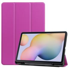  Samsung Galaxy Tab S7 / Tab S8 Fodral Tri-Fold Pennh&aring;llare Lila - Teknikhallen.se
