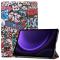  Samsung Galaxy Tab S9 FE Fodral Tri-Fold Läder Graffiti - Teknikhallen.se