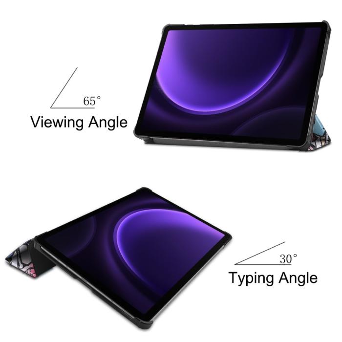 Bild 2,  Samsung Galaxy Tab S9 FE Fodral Tri-Fold Läder Graffiti - Teknikhallen.se