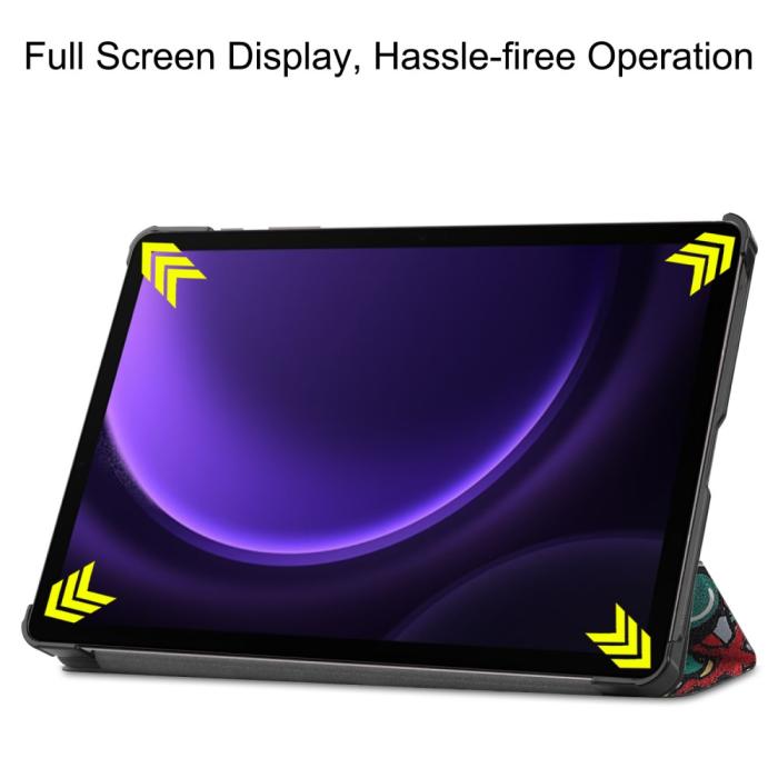 Bild 3,  Samsung Galaxy Tab S9 FE Fodral Tri-Fold Läder Graffiti - Teknikhallen.se
