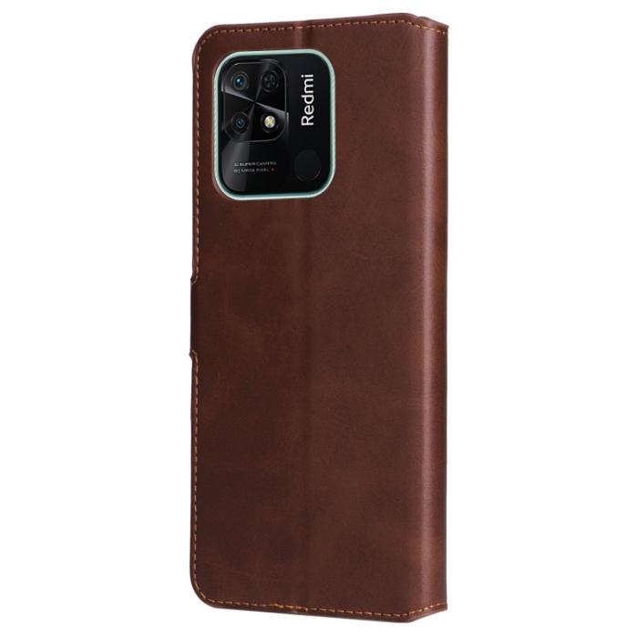 Bild 3,  Xiaomi Redmi 10C Fodral Läder Brun - Teknikhallen.se