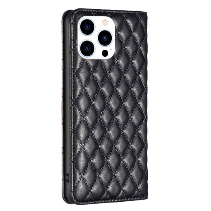 Bild 6,  iPhone 16 Pro Fodral Diamond Flip Läder Svart - Teknikhallen.se