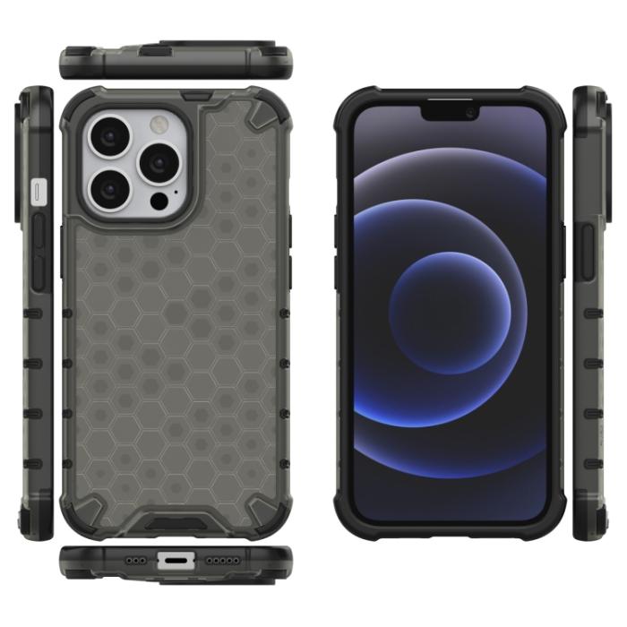 Bild 2,  iPhone 14 Pro Max Skal Shockproof Honeycomb Hybrid Svart - Teknikhallen.se