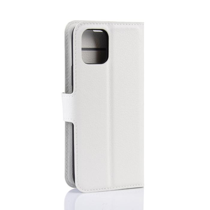 Bild 6,  iPhone 11 Fodral Litchi Läder Vit - Teknikhallen.se