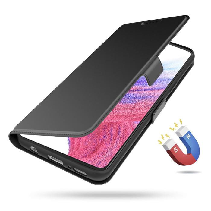 Bild 4,  Samsung Galaxy A25 5G Fodral Slim Läder Svart - Teknikhallen.se