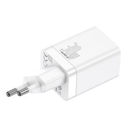 BASEUS Baseus 30W Super Pro USB-C / USB-A PD QC Väggladdare Vit - Teknikhallen.se