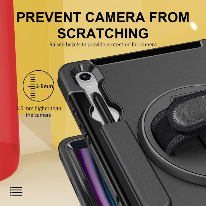 Bild 3,  Samsung Galaxy Tab S9 Skal 360 Rotation Shockproof Med Rem - Teknikhallen.se