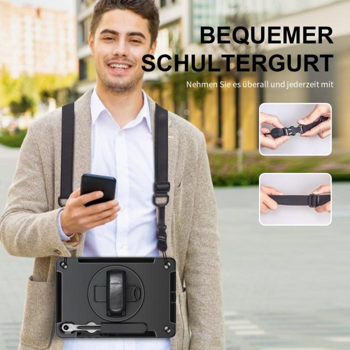 Bild 4,  Samsung Galaxy Tab S9 Skal 360 Rotation Shockproof Med Rem - Teknikhallen.se