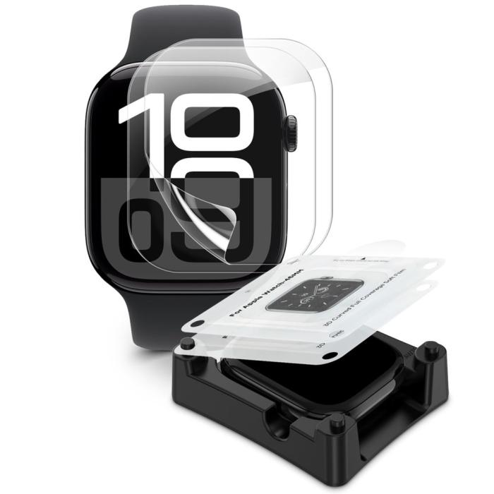 Bild 2, Tech-Protect Tech-Protect Apple Watch 10 42 mm 2-PACK Skärmskydd HydroGel Clear - Teknikhallen.se