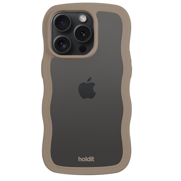 Bild 2, holdit holdit iPhone 14 Pro Skal Wavy Mocha Brown Transparent - Teknikhallen.se