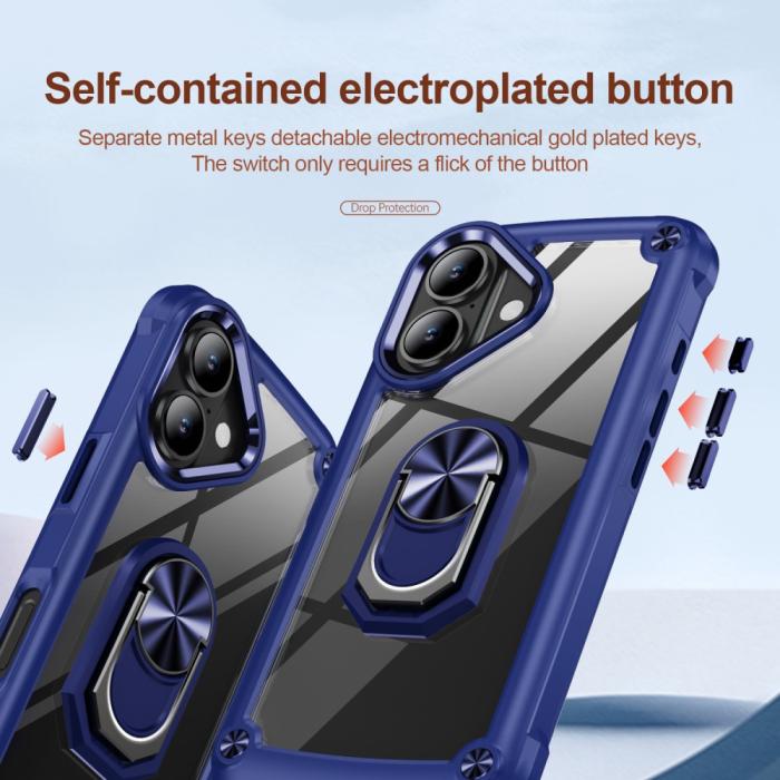 Bild 6,  iPhone 16 Skal Shockproof Ring Hybrid Blå - Teknikhallen.se