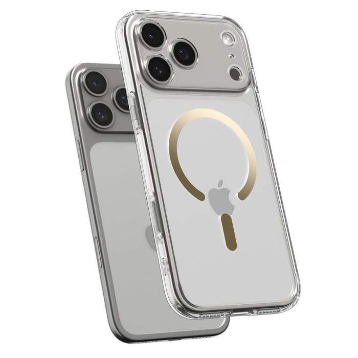 Bild 4, Spigen Spigen iPhone 17 Pro Max Skal MagSafe Ultra Hybrid Clear/Gold - Teknikhallen.se