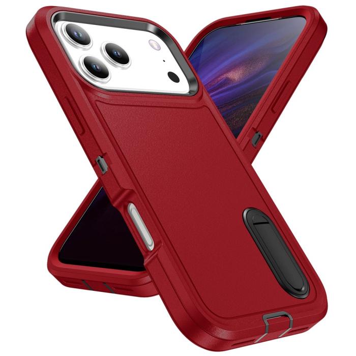 Bild 2,  iPhone 17 Pro Max Skal Extreme Shockproof Hybrid Röd / Svart - Teknikhallen.se