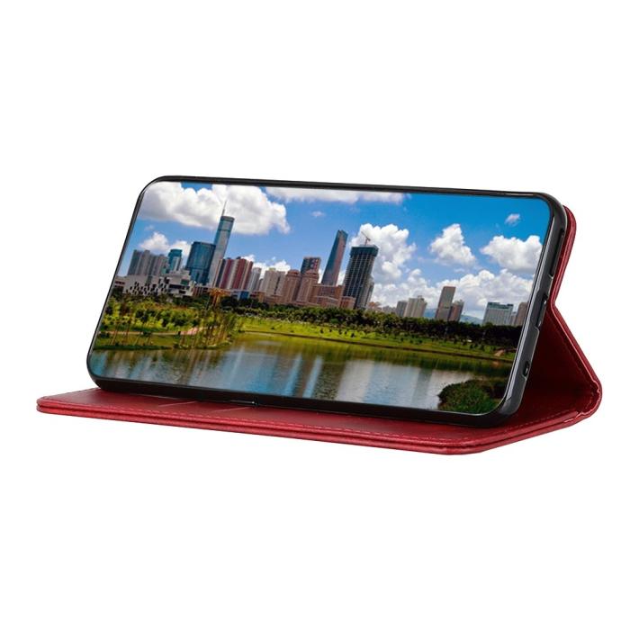 Bild 3,  Samsung Galaxy S23 Ultra Flip Fodral Split Läder Röd - Teknikhallen.se