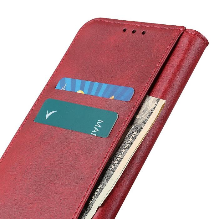 Bild 4,  Samsung Galaxy S23 Ultra Flip Fodral Split Läder Röd - Teknikhallen.se