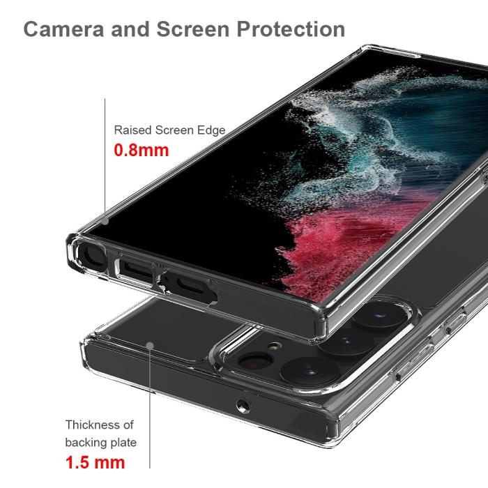 Bild 6,  Samsung Galaxy S23 Ultra Skal Shockproof Akryl/TPU Svart - Teknikhallen.se