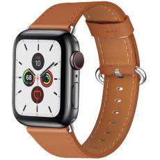  &Auml;kta L&auml;der Armband Apple Watch 42/44/45/46/49 mm Brun - Teknikhallen.se