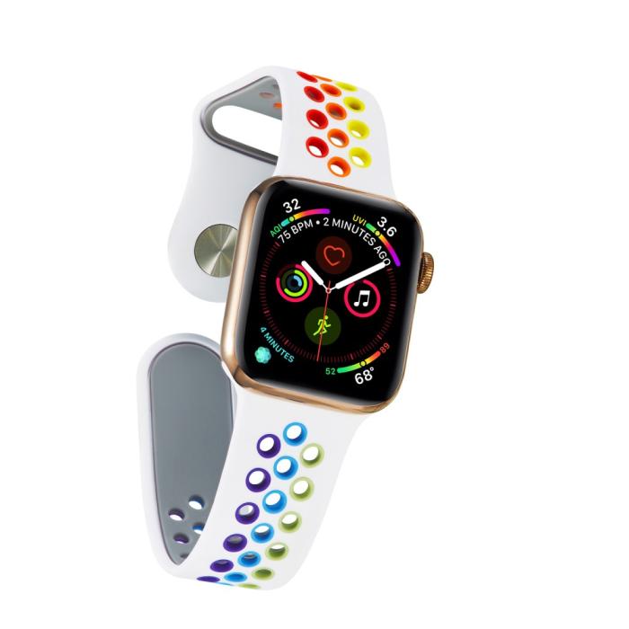 Bild 2,  Ihåligt Silikon Armband Apple Watch 42/44/45/46/49 mm Pride - Teknikhallen.se