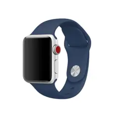  Silikon Armband Apple Watch 42/41/40/38 mm (S/M) - M&ouml;rk Bl&aring; - Teknikhallen.se