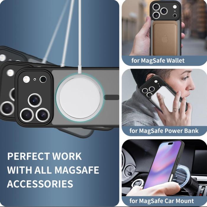 Bild 5, Tech-Protect Tech-Protect iPhone 17 Pro Skal MagSafe BasicMag Matt Svart - Teknikhallen.se