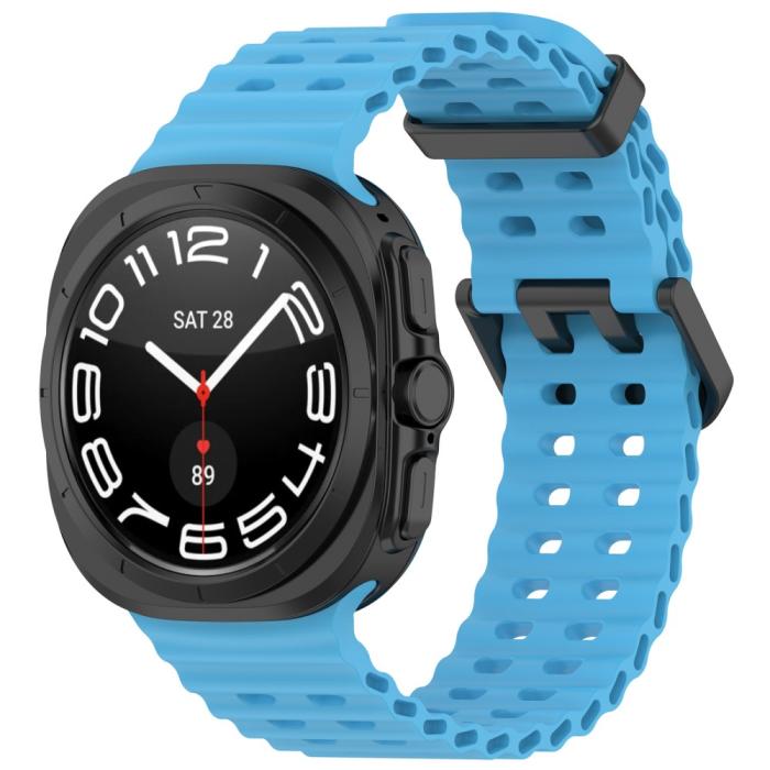 Bild 4,  Galaxy Watch Ultra (2025) / 47 mm Armband Wave Design Blå - Teknikhallen.se