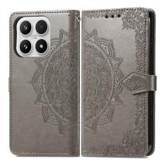  Xiaomi 17 Fodral L&auml;der Mandala Gr&aring; - Teknikhallen.se