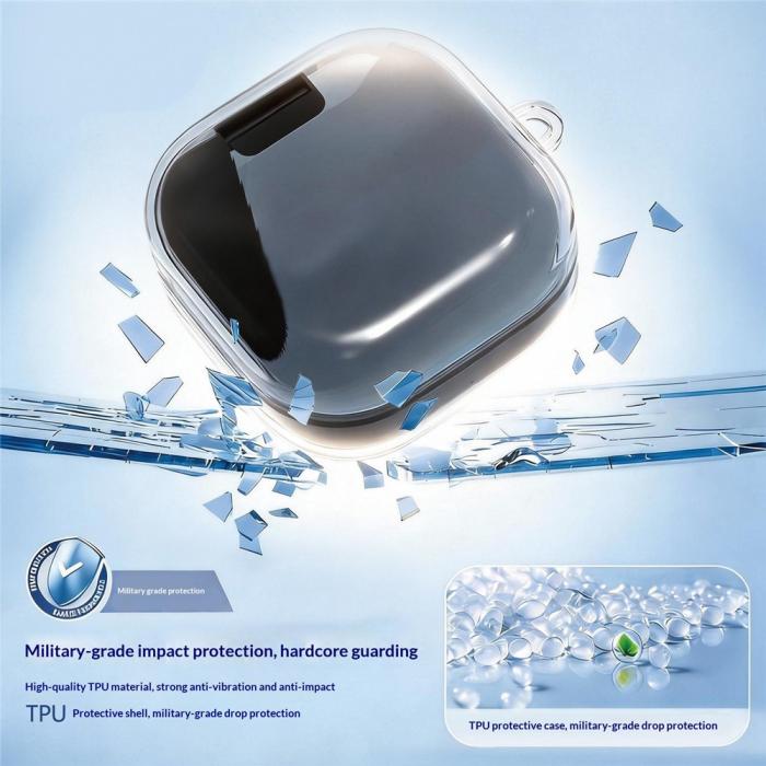 Bild 4,  Galaxy Buds 4/4 Pro Skal Med Karbinhake TPU Transparent - Teknikhallen.se
