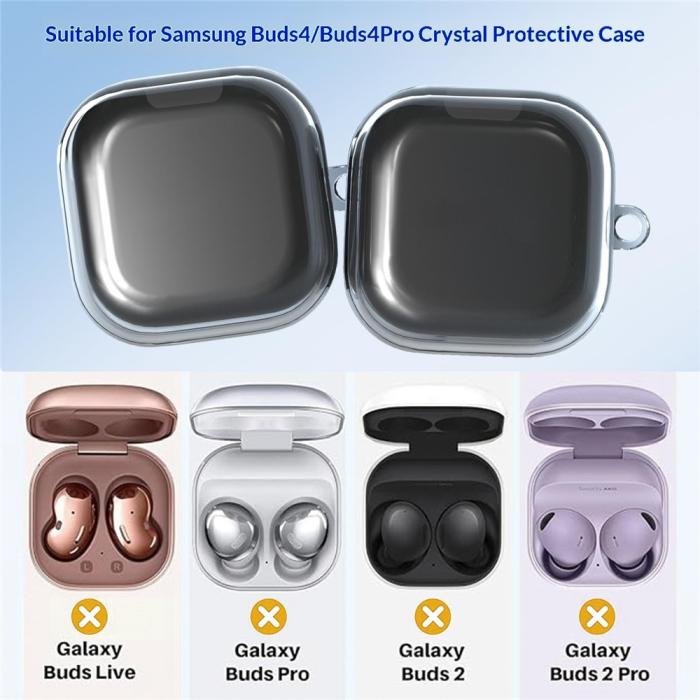 Bild 6,  Galaxy Buds 4/4 Pro Skal Med Karbinhake TPU Transparent - Teknikhallen.se