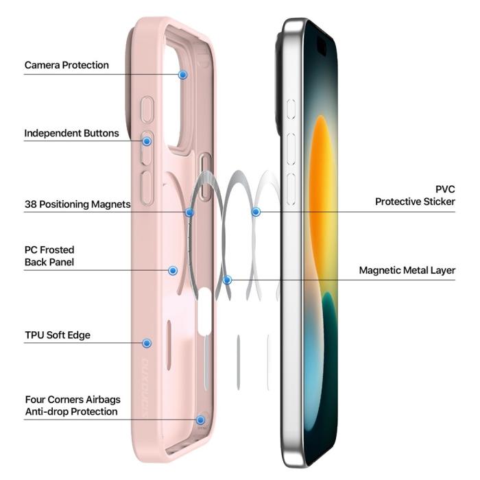 Bild 3, DUX DUCIS DUX DUCIS iPhone 17 Pro Skal MagSafe Yind Series Rosa - Teknikhallen.se