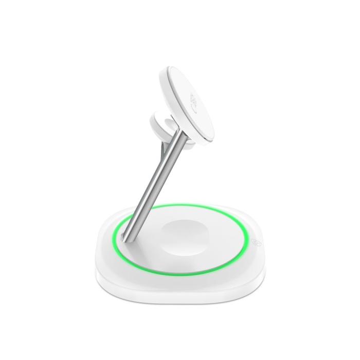 Bild 5, Tech-Protect Tech-Protect 15W Qi 3in1 Magnetisk MagSafe Laddare Vit - Teknikhallen.se