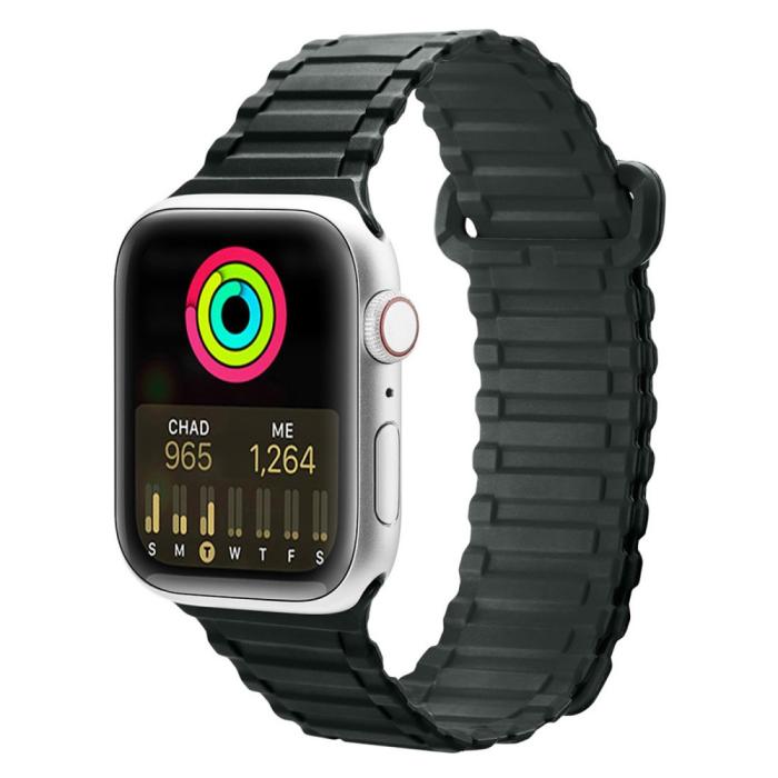 Bild 2, DUX DUCIS DUX DUCIS Apple Watch 42/44/45/46/49 mm Armband Magnetisk Silikon - Teknikhallen.se