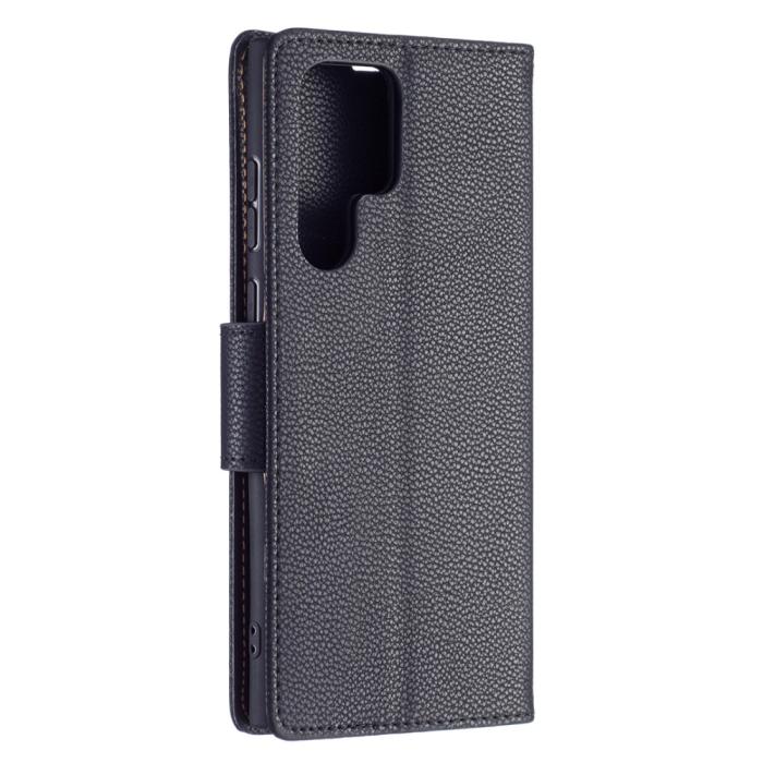 Bild 5,  Samsung Galaxy S22 Ultra Fodral Litchi Textur Svart - Teknikhallen.se