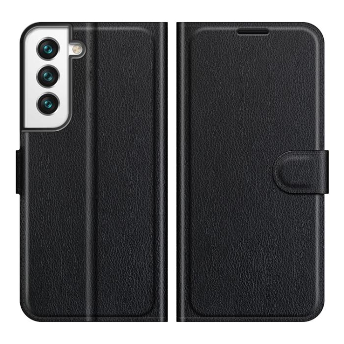 Bild 2,  Samsung Galaxy S22 Fodral Litchi Textur Svart - Teknikhallen.se