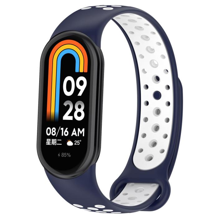 Bild 2,  Xiaomi Smart Band 10/9/8 Träningsarmband Dual-Color Blå/Vit - Teknikhallen.se