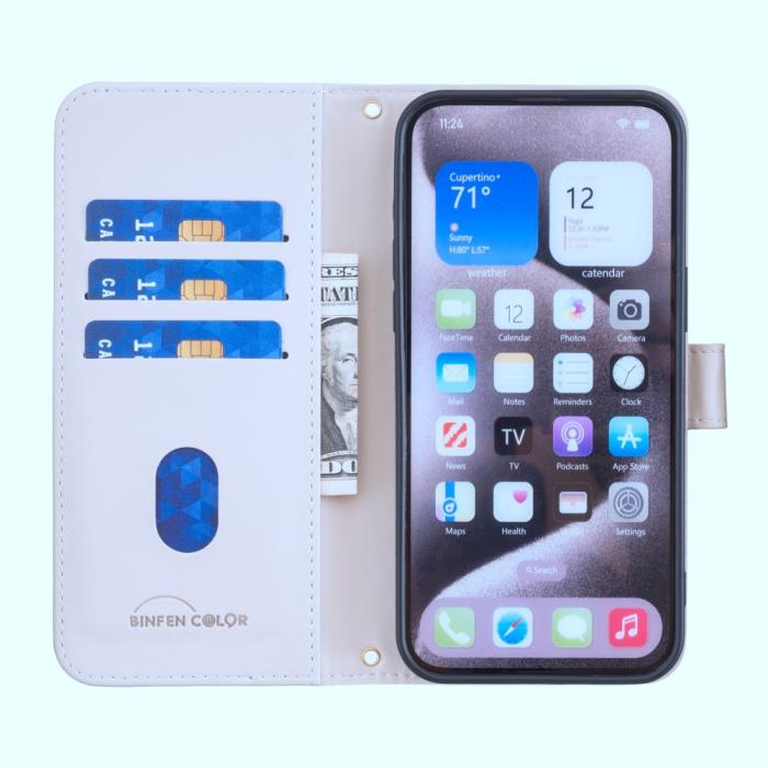 Bild 2,  Samsung Galaxy S25 Ultra Fodral Läder Rutor Beige - Teknikhallen.se