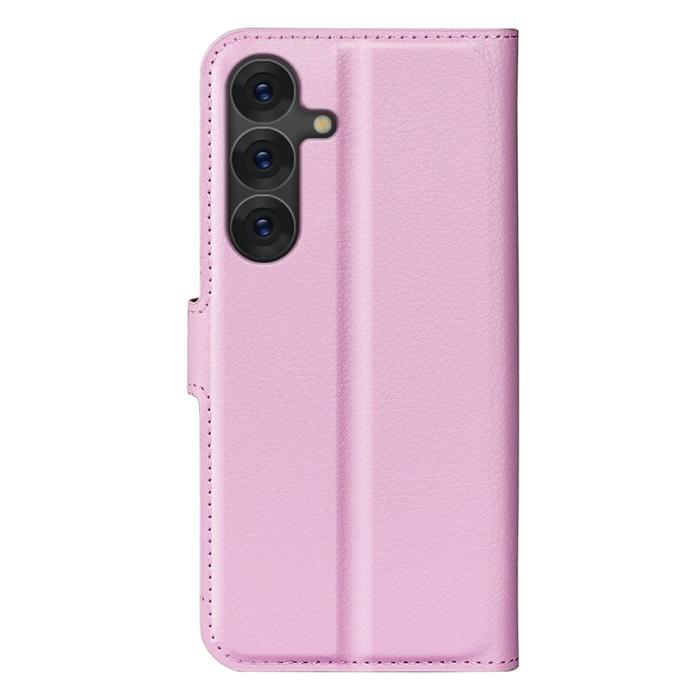 Bild 6,  Samsung Galaxy S25 Plus Fodral Litchi Läder Ljus Rosa - Teknikhallen.se