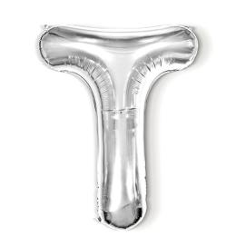  Bokstavsballong T 40 cm Silver - Teknikhallen.se