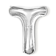  Bokstavsballong T 40 cm Silver - Teknikhallen.se