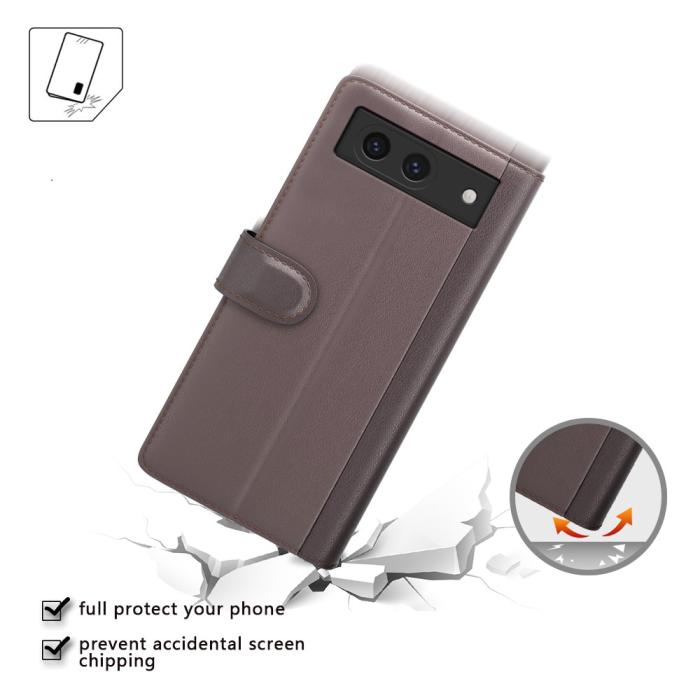Bild 4,  Google Pixel 8A Fodral Premium Äkta Läder Brun - Teknikhallen.se