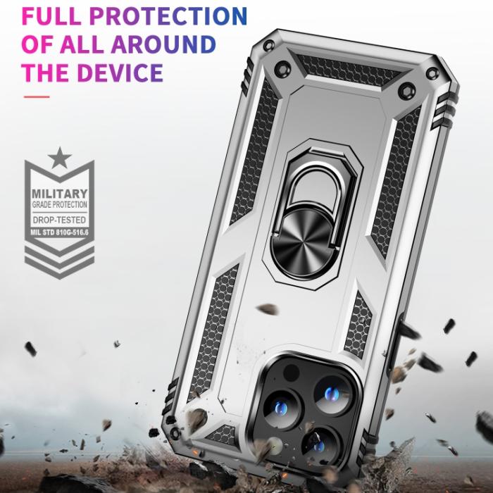 Bild 3,  iPhone 15 Pro Max Skal Shockproof Armor Ring Silver - Teknikhallen.se