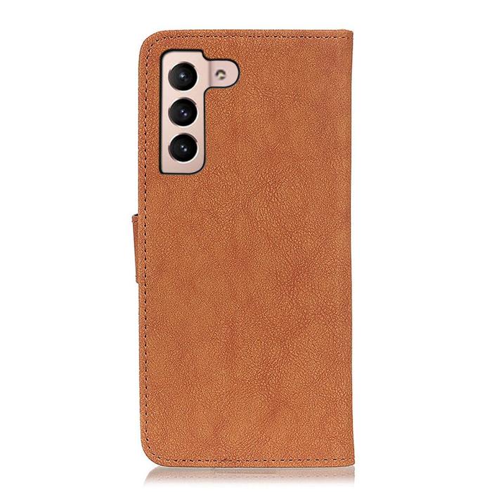 Bild 3, KHAZNEH KHAZNEH Samsung Galaxy S22 Plus Fodral Retro Split Läder Brun - Teknikhallen.se