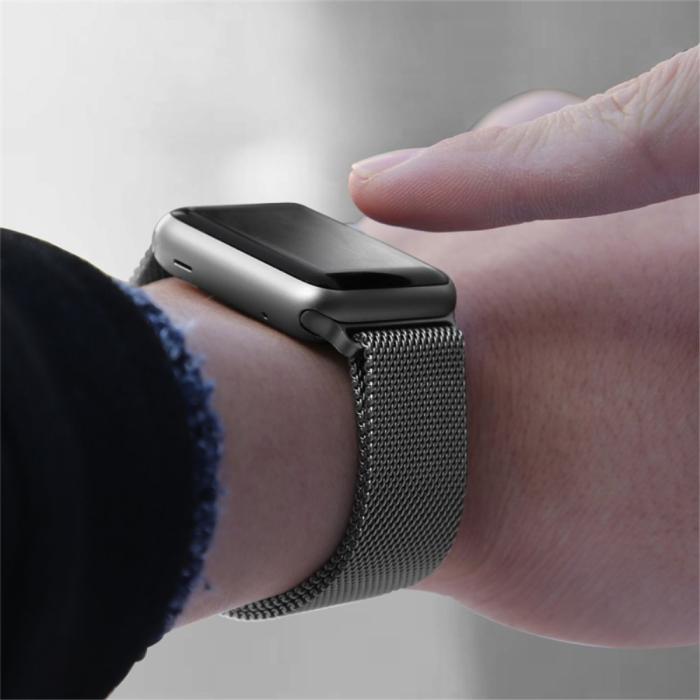 Bild 5,  Milanese Loop Metall Armband Apple Watch 42/44/45/46/49 mm Grå - Teknikhallen.se