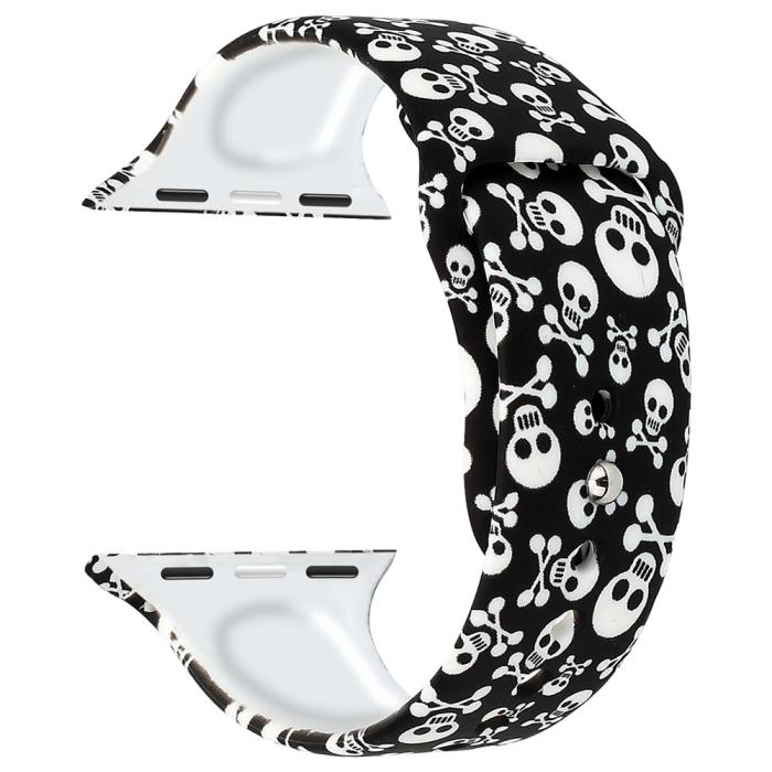 Bild 4,  Silikon Armband Apple Watch 42/41/40/38 mm - Döskallar - Teknikhallen.se