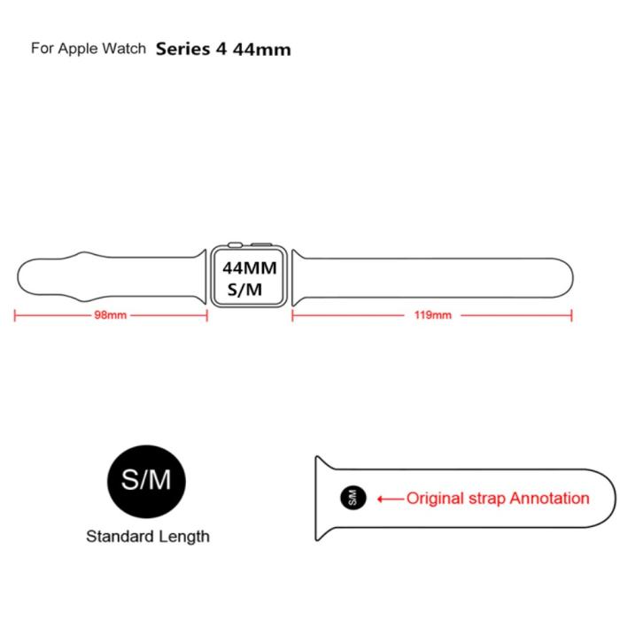 Bild 4,  Silikon Armband Apple Watch 42/44/45/46/49 mm (S/M) Svart - Teknikhallen.se