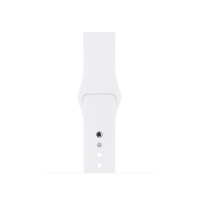Bild 3,  Silikon Armband Apple Watch 42/44/45/46/49 mm (S/M) Vit - Teknikhallen.se