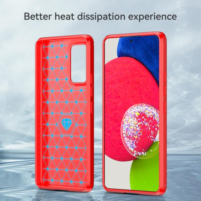Bild 4,  Samsung Galaxy A53 5G Skal Kolfiber Textur Röd - Teknikhallen.se