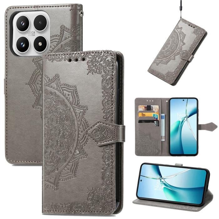 Bild 3,  Xiaomi 17 Fodral Läder Mandala Grå - Teknikhallen.se